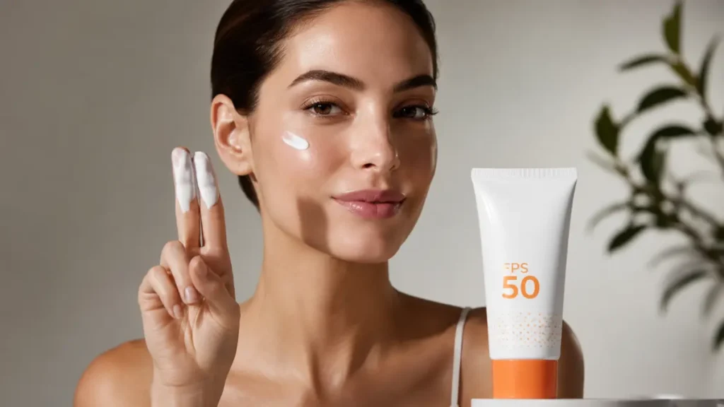 quantidade correta protetor solar rosto dois dedos FPS 50