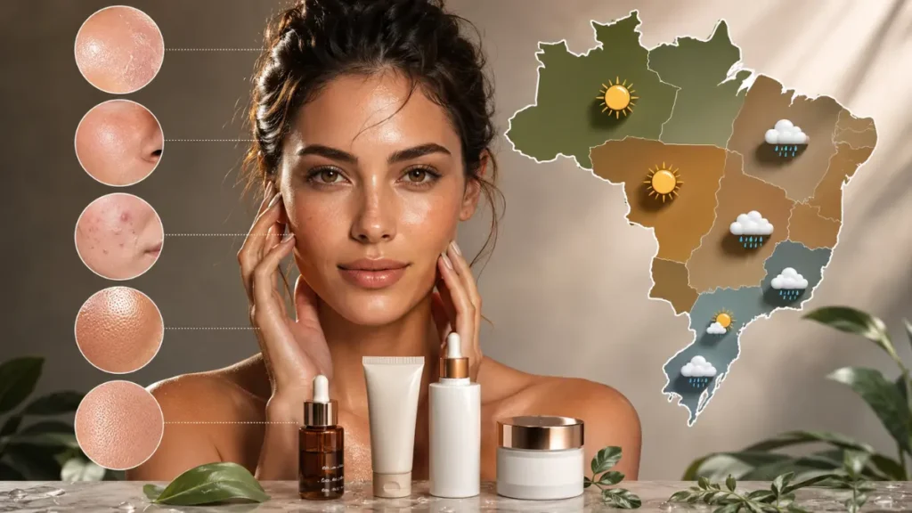 mapa brasil tipos de clima impacto pele skincare