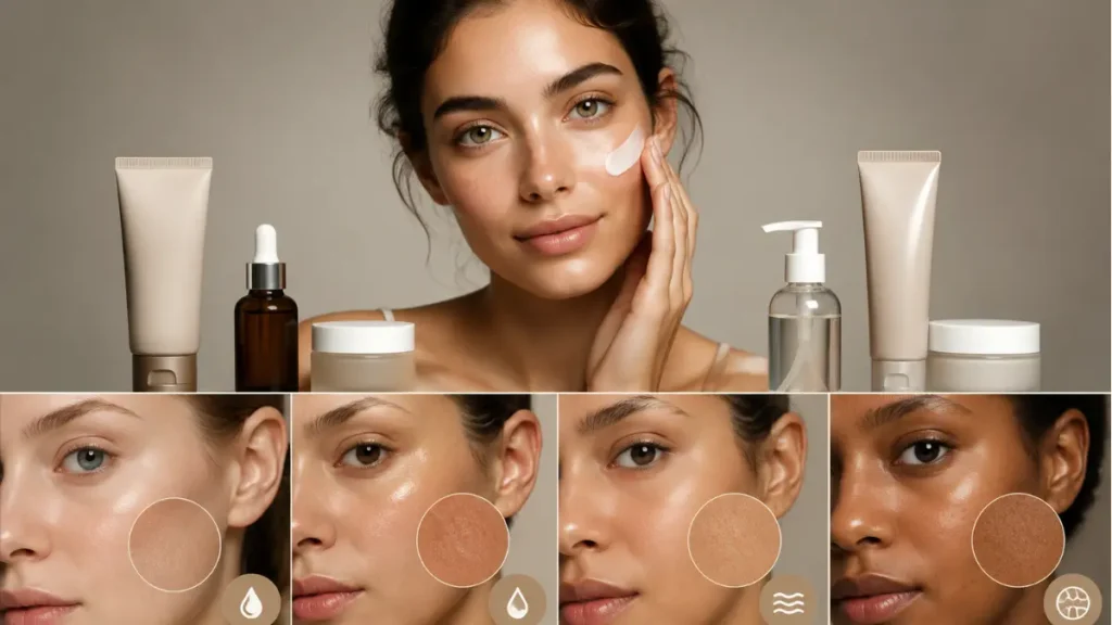 tipos de pele oleosa seca mista normal características comparação infográfico