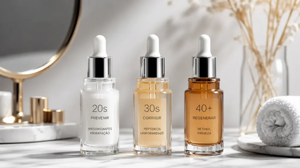 rotina anti-aging por faixa etária 25 35 45 anos skincare