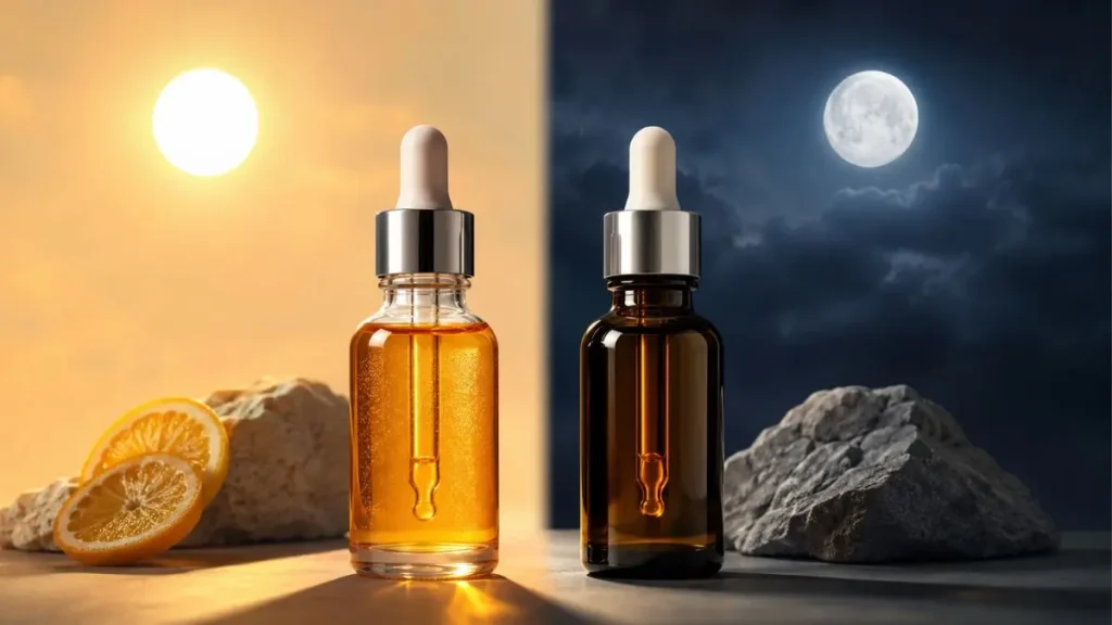 vitamina C sérum manhã retinol noite rotina skincare como usar