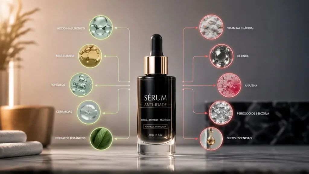 combinação ativos skincare anti-idade compatibilidade