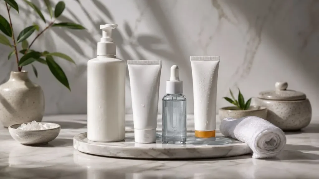 rotina skincare básica acne 4 produtos limpador hidratante protetor solar ativo