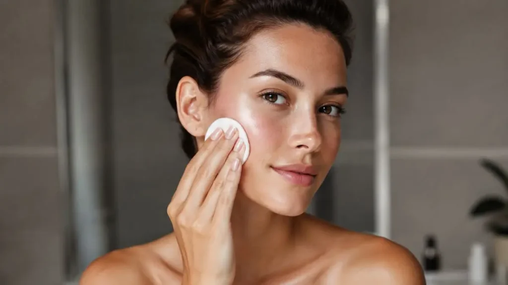 como aplicar tônico facial skincare pele limpa