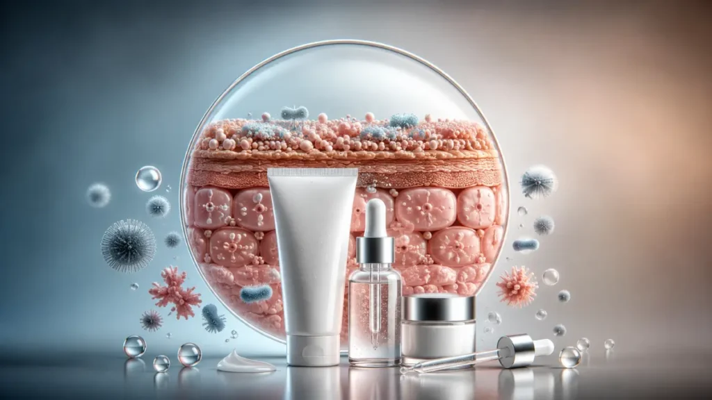 microbioma da pele barreira cutânea ilustração