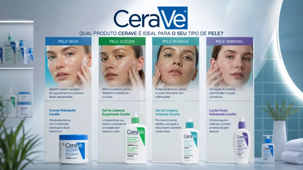 guia tipo de pele produto CeraVe ideal