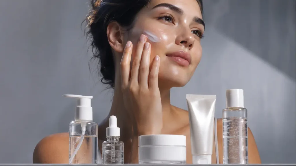 aplicação hidratante facial pele oleosa gel-creme skincare rotina diária