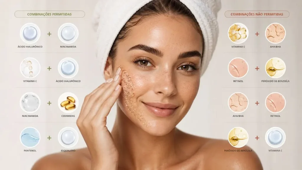 como combinar ativos skincare esfoliação ácidos guia