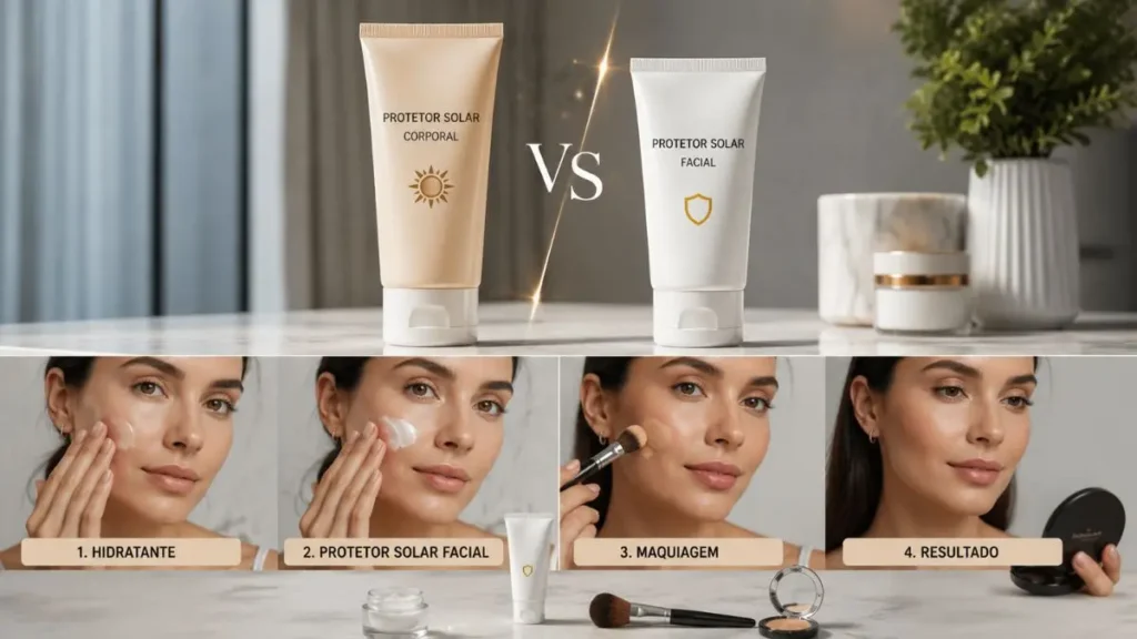 ordem aplicação protetor solar facial antes maquiagem rotina skincare