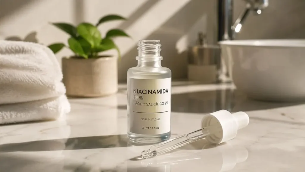 Como Usar Niacinamida e Ácido Salicílico Juntos na Pele 2 sérum niacinamida rotina skincare