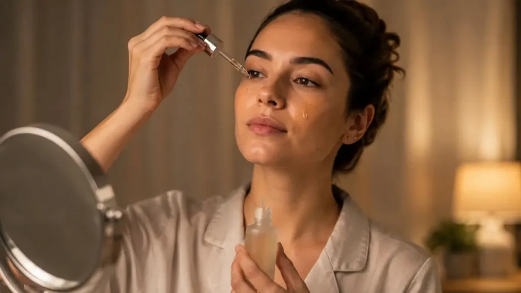 Como Montar uma Rotina de Skincare Passo a Passo 4 aplicação sérum rotina noturna skincare