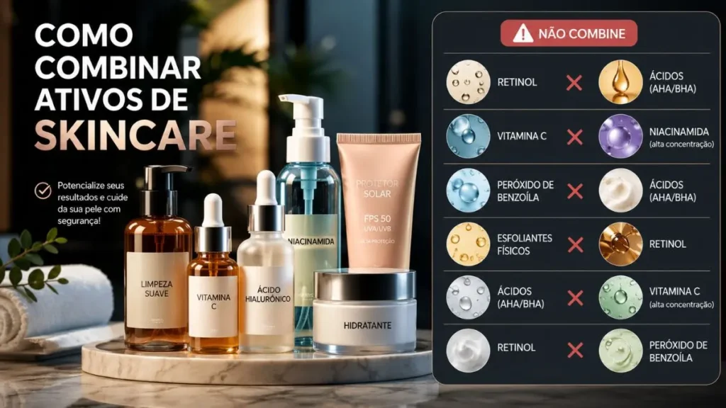 Como Combinar Ativos de Skincare: Guia Seguro e Prático 3 combinações de ativos de skincare para evitar