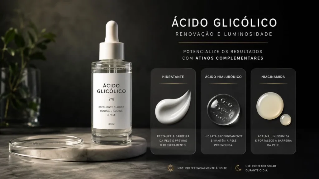 Como combinar ácido glicólico com outros ativos de skincare